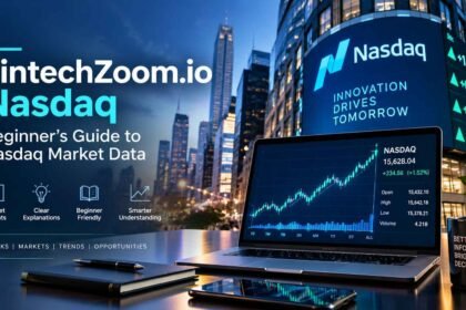 FintechZoom.io Nasdaq beginner’s guide showing Nasdaq market data, stock charts, and financial market information